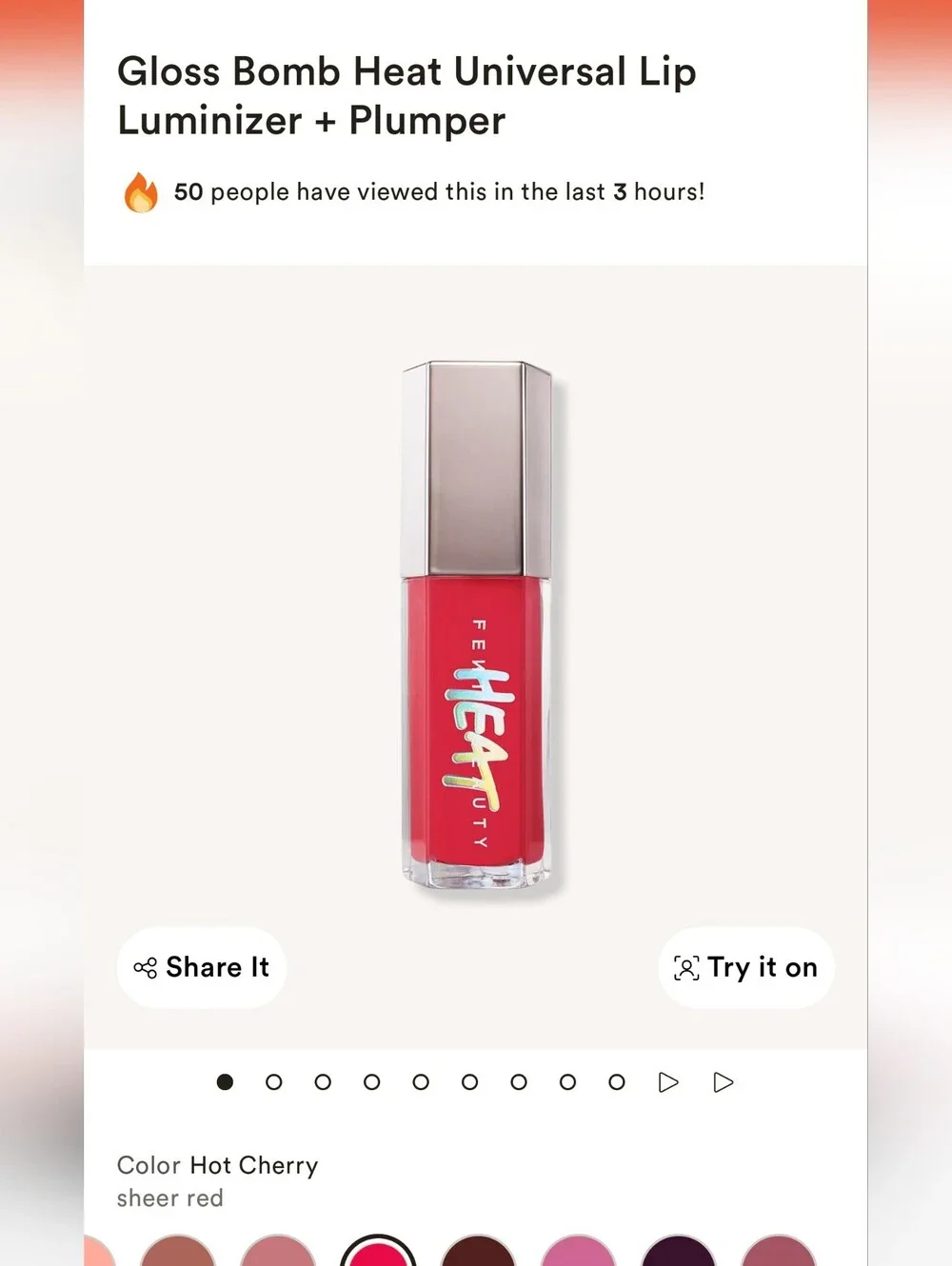 Fenty Beauty Heat Liquid Lipstick - Hot Cherry Red